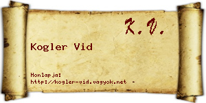 Kogler Vid névjegykártya